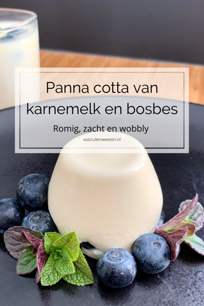 Panna cotta met karnemelk en bosbessen