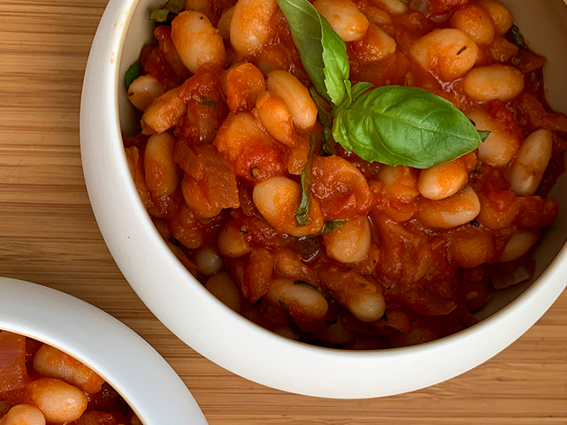 Bonen in tomatensaus