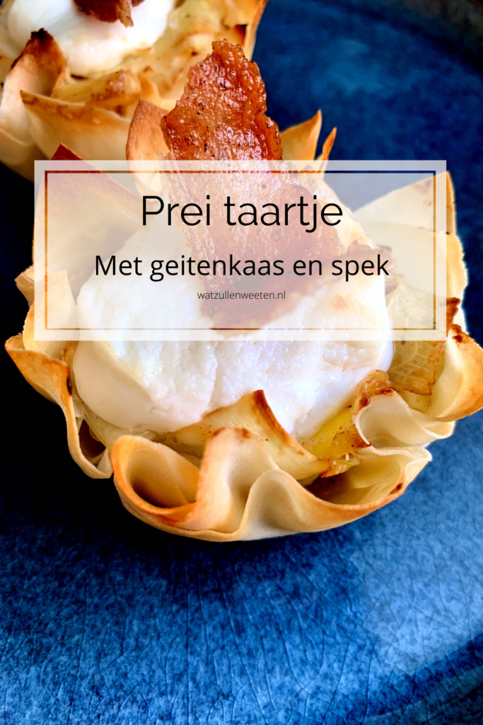 Prei taartje met geitenkaas en spek