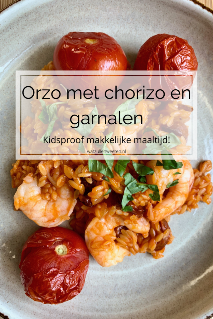 Orzo met chorizo en garnaal