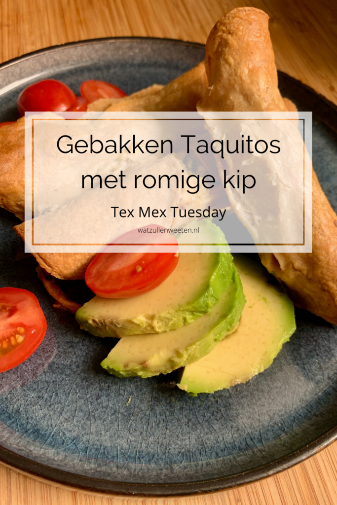 Gebakken Taquitos met romige kip