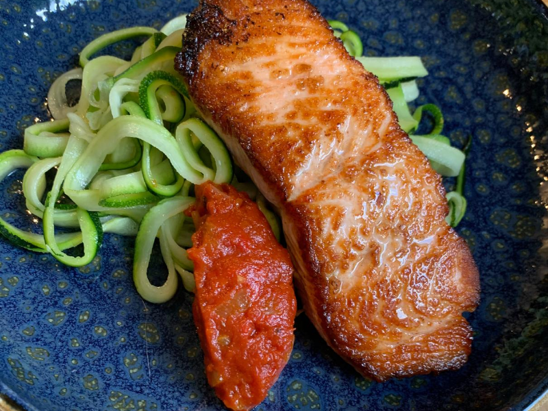 Zalm met piperade